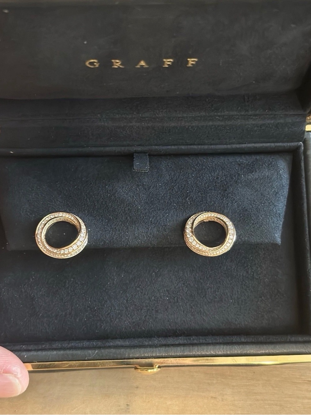 GRAFF Spiral Diamond Stud Earrings 18k Rose Gold